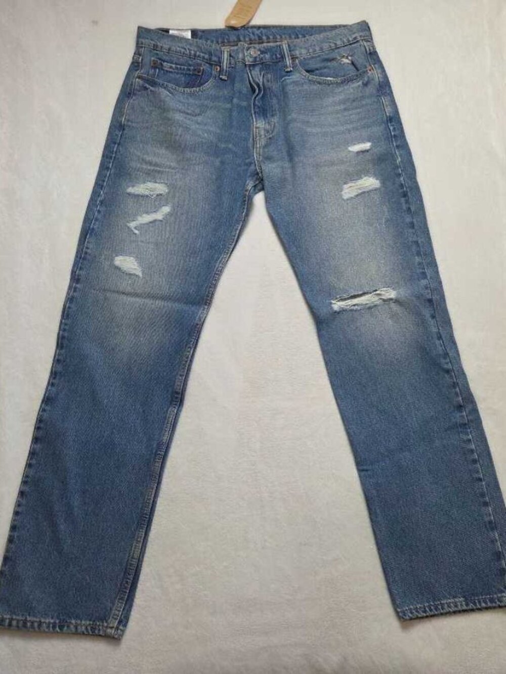 New 36x34 Levi's 502 regular taper Warp Stretch ripped jeans in Broom Tree Denim